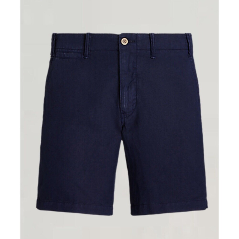 Polo Ralph Lauren 8-Inch Straight Fit Linen-Cotton Short, Navy, Size 42